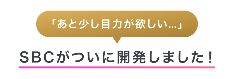 あと少し目力が欲しい…。SBCがついに開発しました！