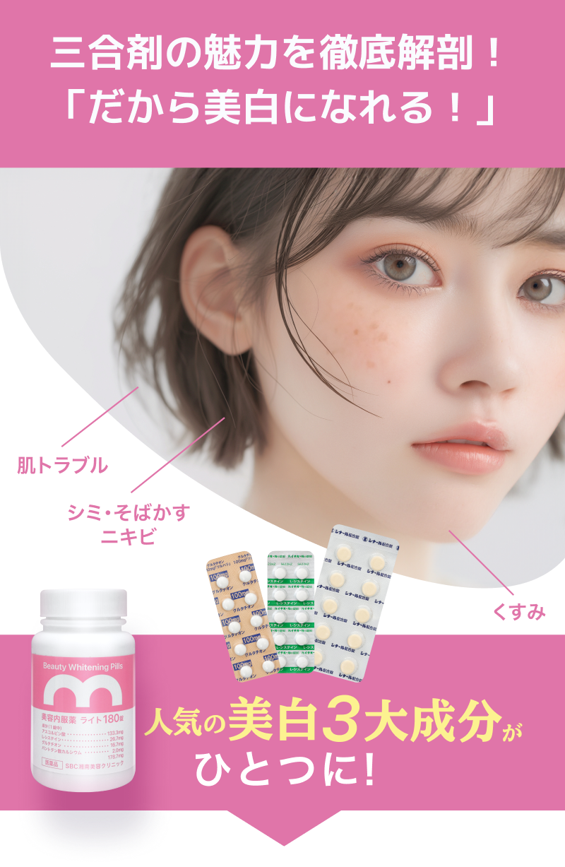 三合剤の魅力を徹底解剖！人気の美白3大成分がひとつに