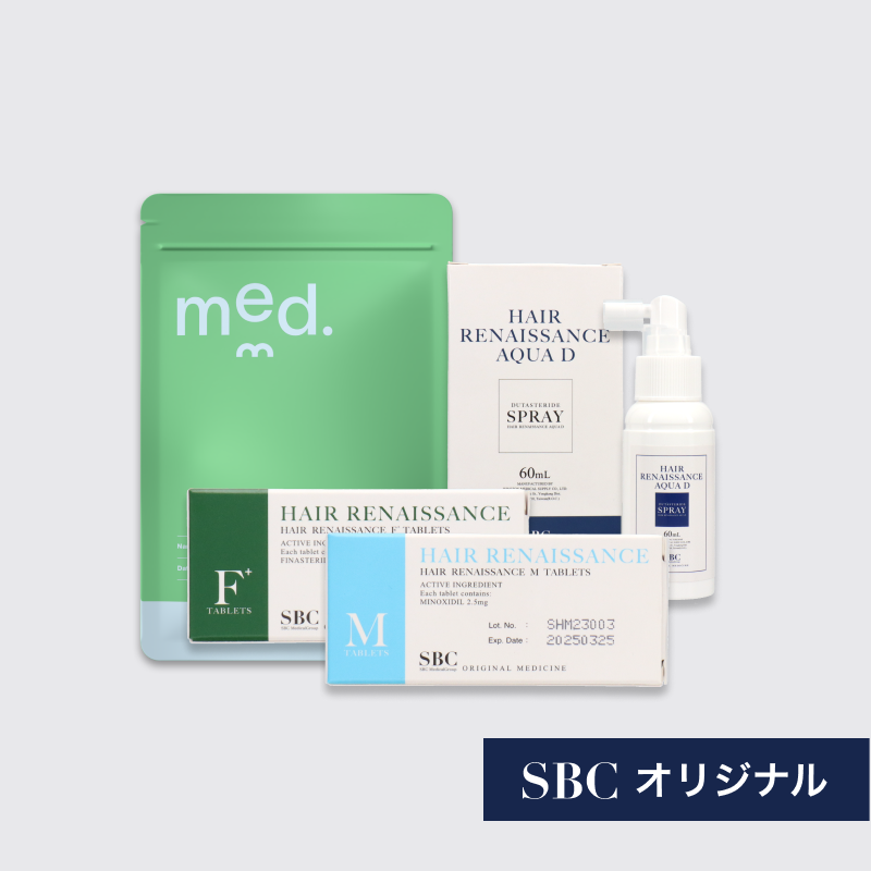 発毛促進プラン - フィナステリド(F)・ミノキシジル(M)・塗るデュタス（SBC湘南美容オリジナルのAGA治療薬）