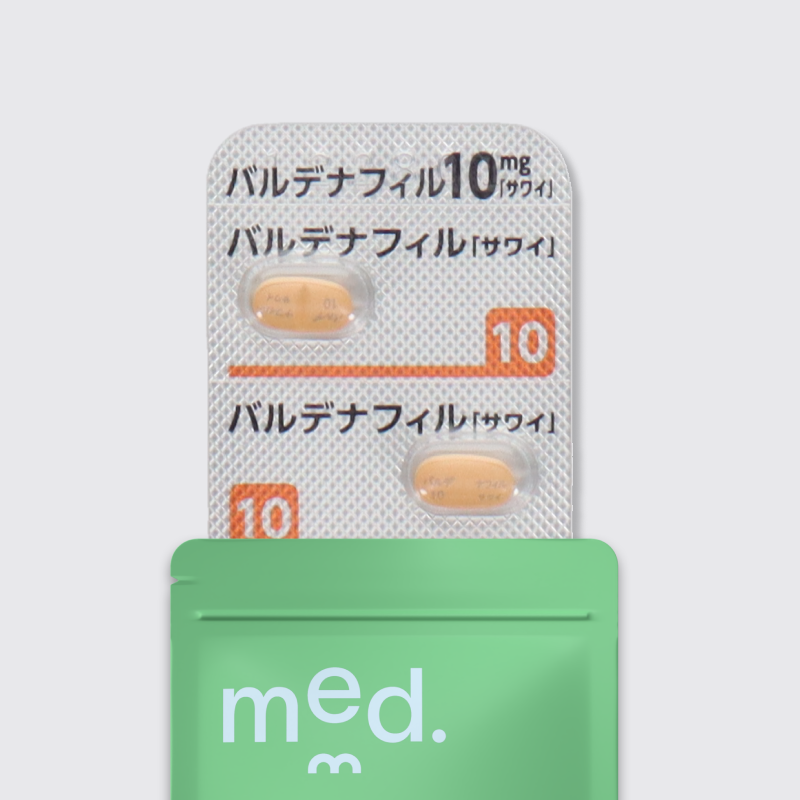 バルデナフィル10mgはバイアグラに続いて国内承認された第２のED治療薬で、バイアグラ以上の即効性・持続性が期待できる「レビトラ」のジェネリック医薬品。